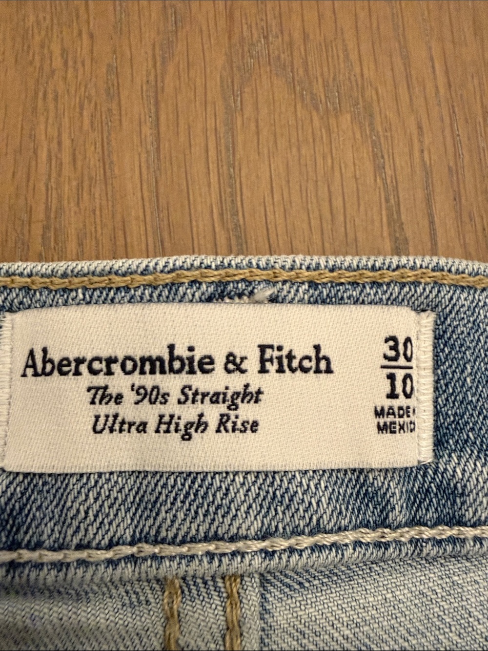 Abercrombie & Fitch Light Blue Denim High Rise Jeans Label